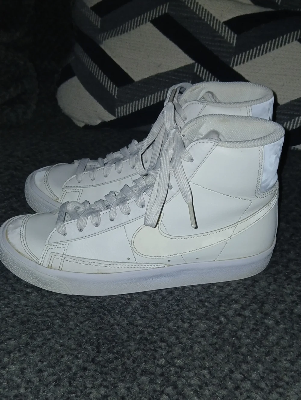 Nike Kids White High-Top Sneakers with Swoosh
